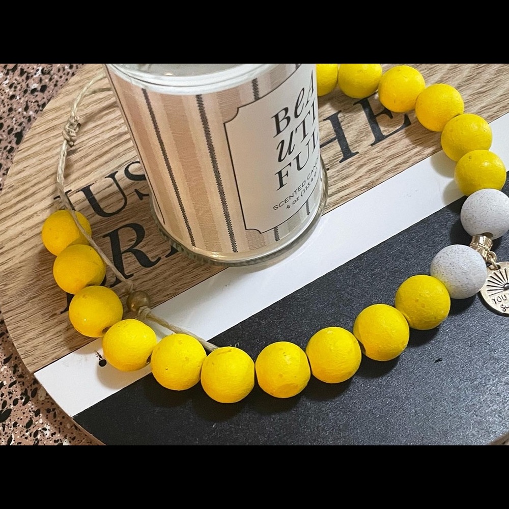 Custom finished wood beaded necklace
